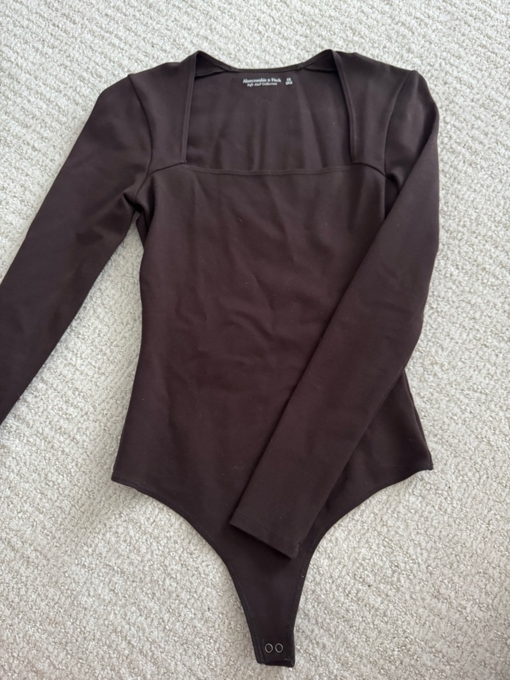 Abercrombie & Fitch Chocolate Brown Long-Sleeve Sweetheart Bodysuit